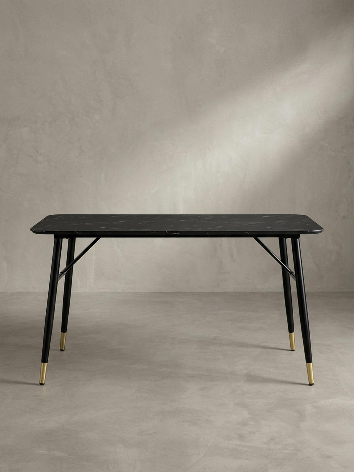 ESSTISCH Marmoroptik Metall Rechteckig Modern Klein, Schwarz 120x60x76 cm - Goldfarben/Schwarz, Holzwerkstoff/Metall (60/120/76cm) - KADIMA DESIGN