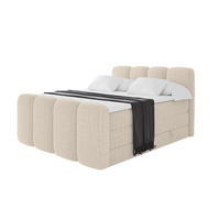 BOXBETT mit Matratze H3|H4 und Lattenrost - NINA-Z KING - 180x200 cm - Beige - Beige, Holzwerkstoff (180/200cm)