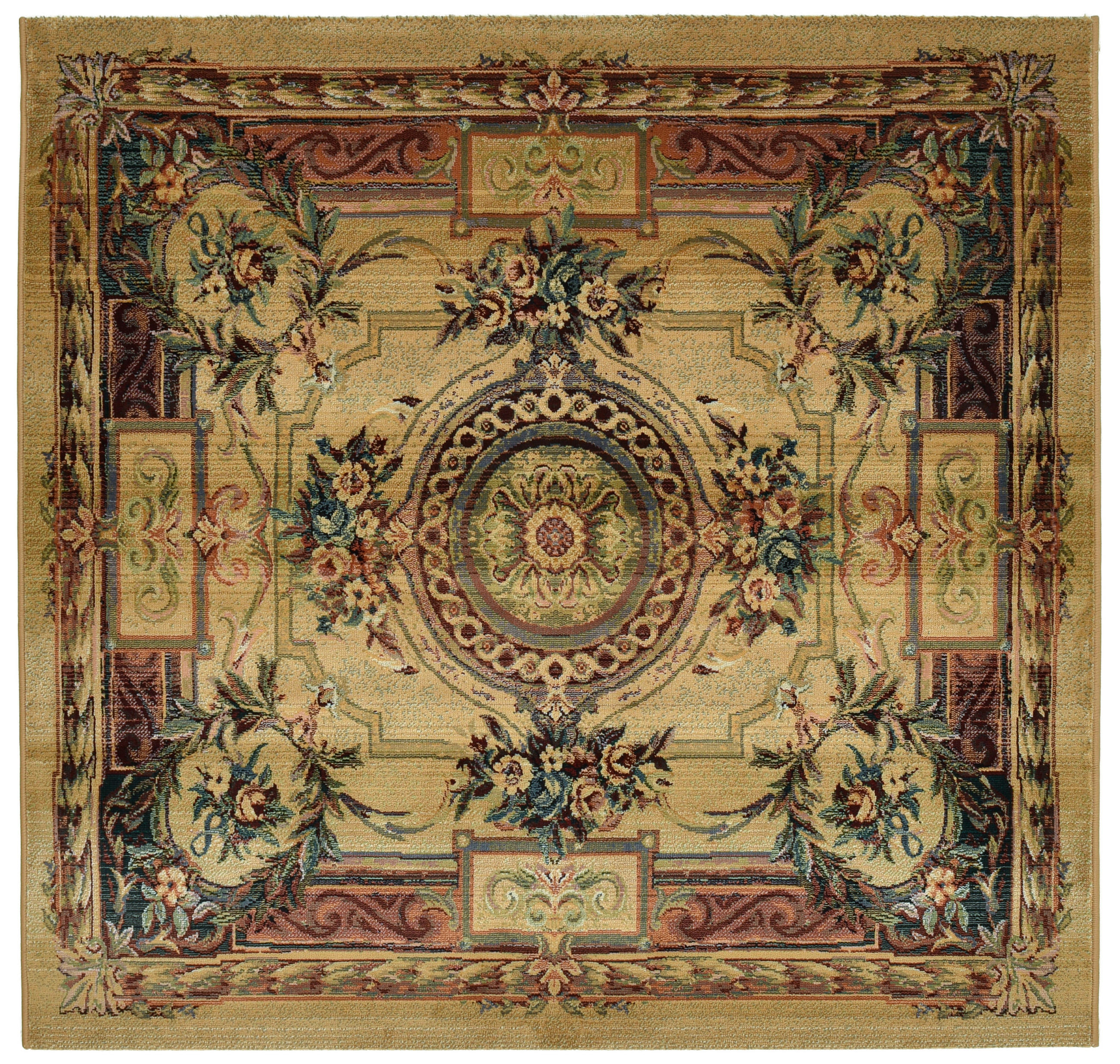 Theko Webteppich Beige 200x200 cm