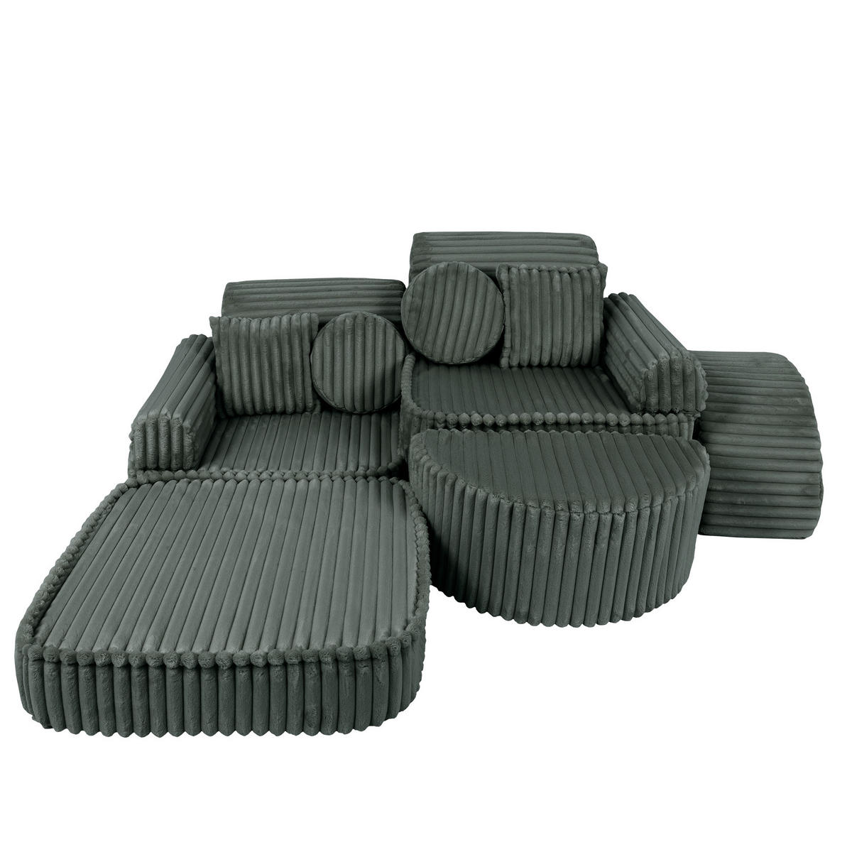 KINDERSOFA, Pocket Max, Waldgrün - Dunkelgrün, Textil (120/25/60cm) - MeowBaby