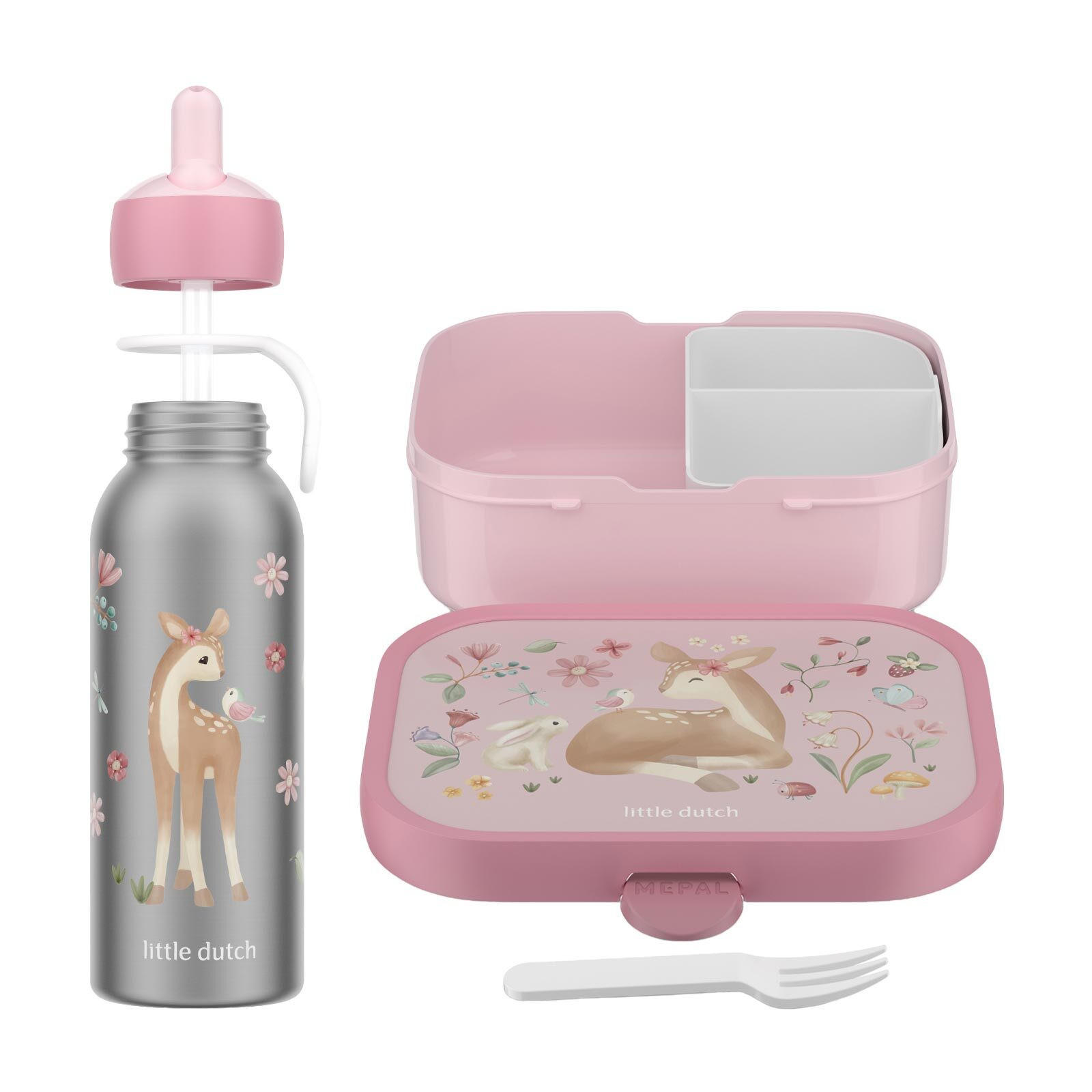 LUNCHSET MIT THERMOFLASCHE Campus Fairy Garden 2er Set - Pink/Rosa, Kunststoff (1/1/1cm) - Mepal