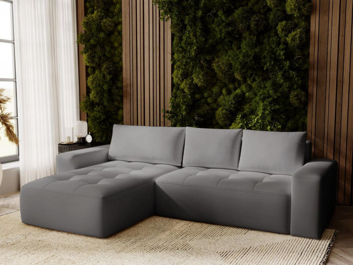 ECKSOFA Portland Dunkelgrau Links - Dunkelgrau, Holz/Kunststoff (165/250cm) - Graingold