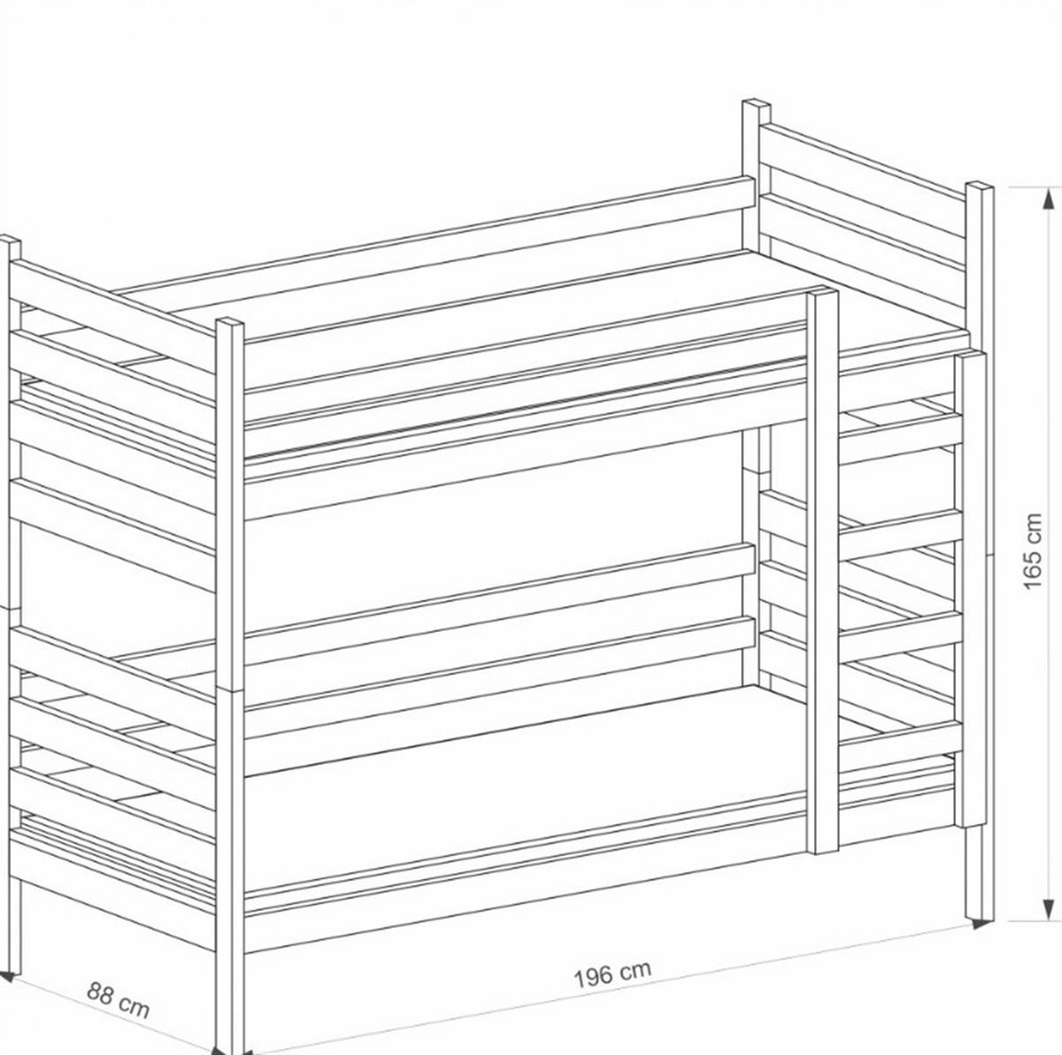 VYSOKÁ Postel DRAKO 80x190 s úložným prostorem, Bílá - bílá, dřevo (80/190cm) - MASSENO