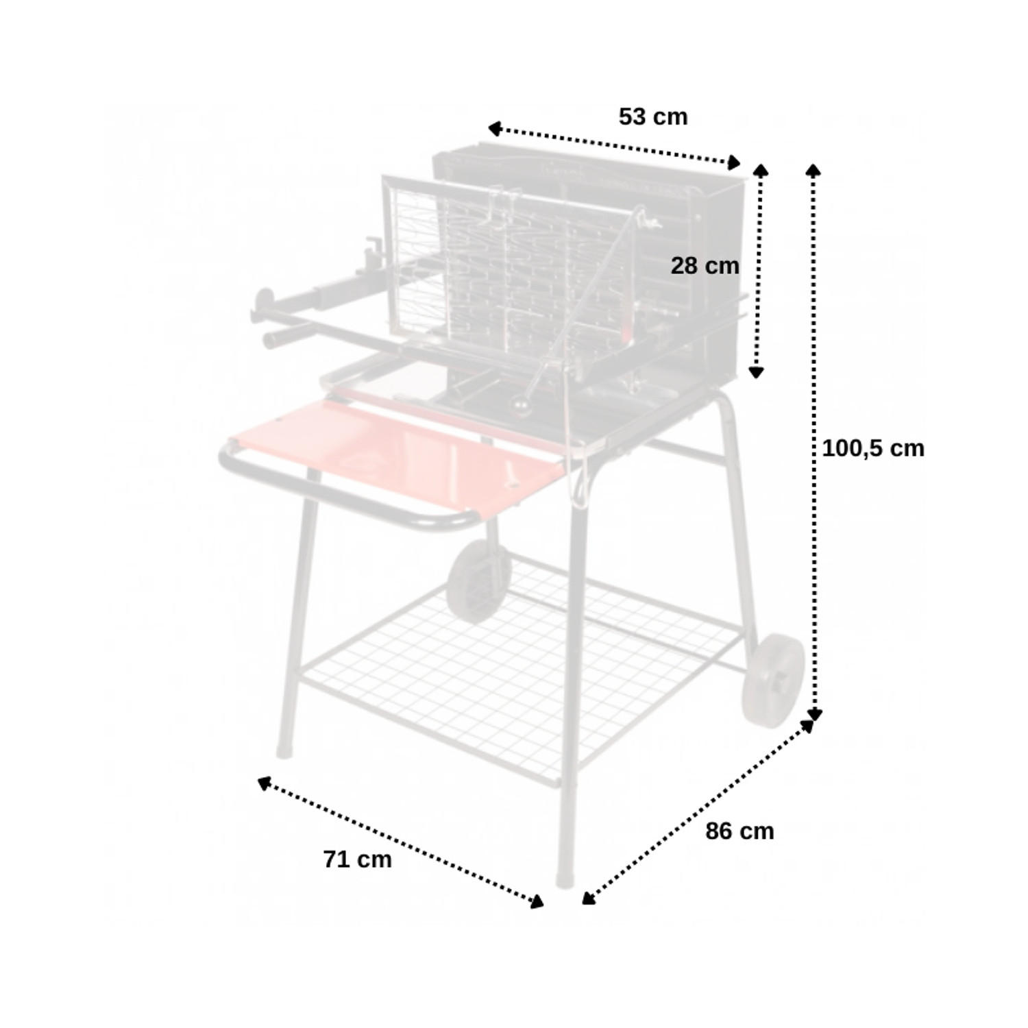HOLZKOHLEGRILL Raymond Schwarz - Schwarz, Metall (86/100.5/86cm) - Somagic