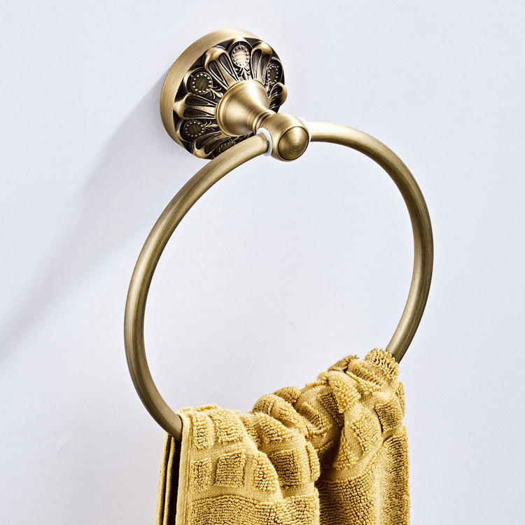 HANDTUCHRING – Antikgold – 18 cm Durchmesser - Goldfarben, Metall (18/7/20cm)