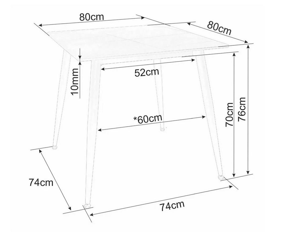 ESSTISCH Rion Marmor Weiß 80 / 80 / 76cm - Schwarz/Weiß, Holz/Keramik (80/80/76cm) - Feldmann-Wohnen