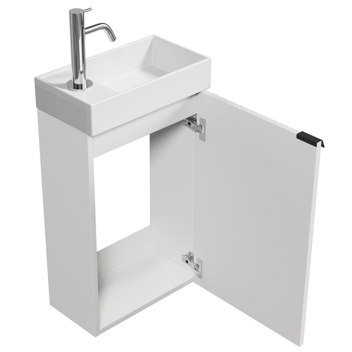 GÄSTE-WC-MÖBELSET Bosco 2 Teile Weiß Matt - 40 x 22 x 68 cm - Weiß, Holz (40/68/22cm) - Badplaats