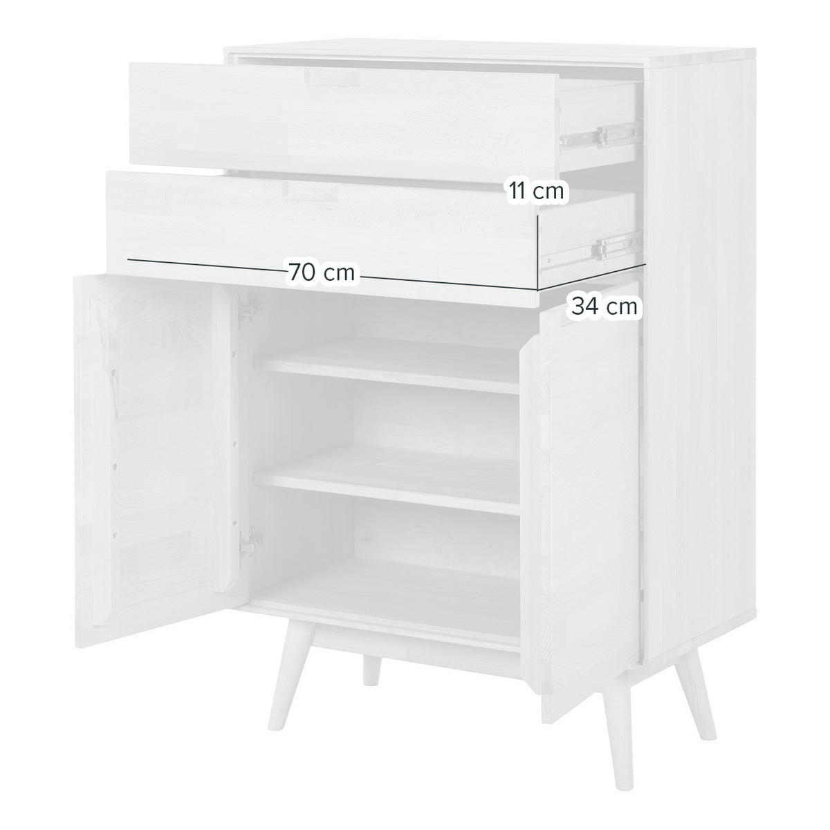 HIGHBOARD - Massivholz - Buchefarben, Holz (80/115/40cm) - home24