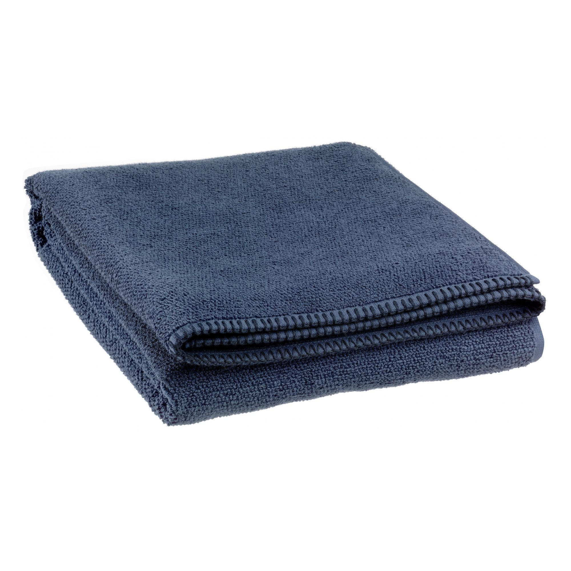 BADEHANDTUCH Bora tintenblau 90 x 150 cm - Dunkelblau, Textil (90/150cm) - Vivaraise