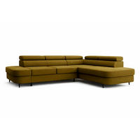 ECKSOFA Priam L-Form mit Schlaffunktion und Stauraum Modern Form Gold - Goldfarben, Holz/Textil (275/203cm) - Muffo