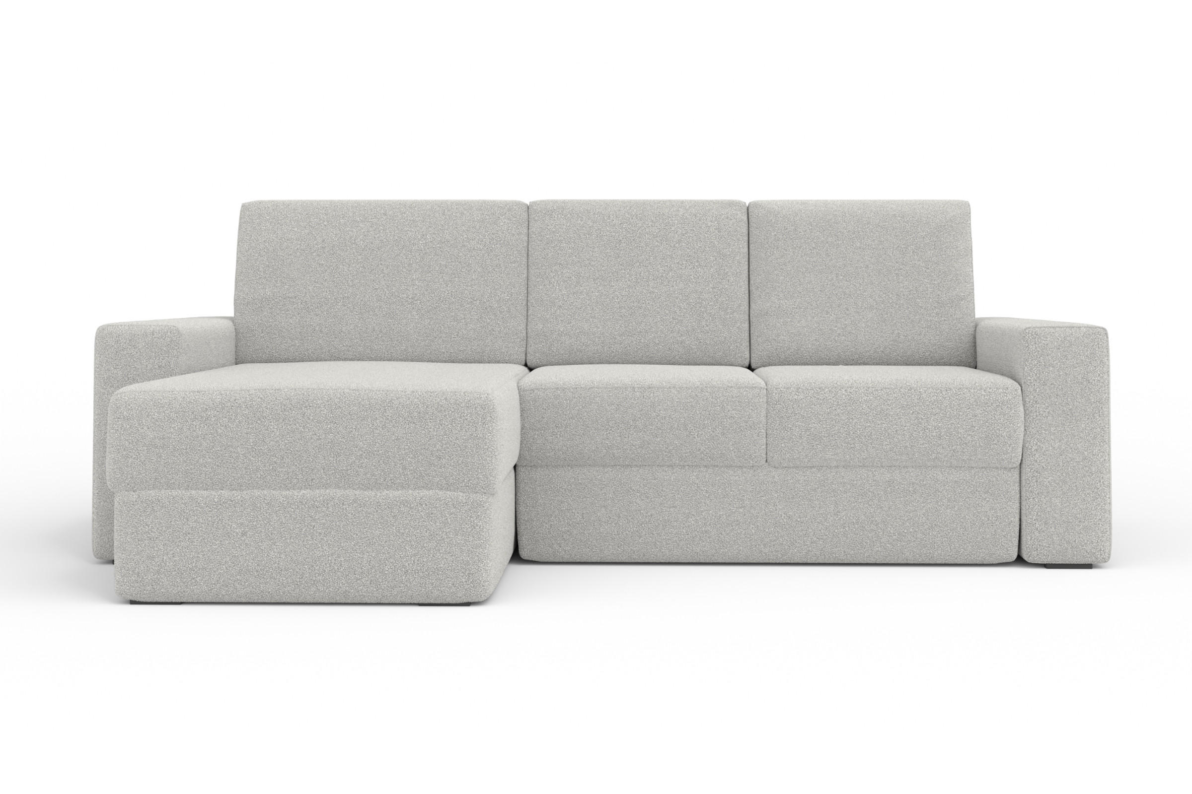 ECKSOFA TOCO L 240x145 cm in Boucle Hellgrau links - Anthrazit, Holz/Holzwerkstoff (240/145cm) - Deine Möbel 24
