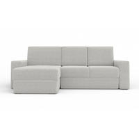ECKSOFA TOCO L 240x145 cm in Boucle Hellgrau links - Anthrazit, Holz/Holzwerkstoff (240/145cm) - Deine Möbel 24