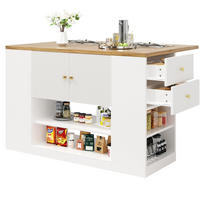 KUHINJSKI otok 140/70/90 cm, MDF, bijeli, na razvlačenje s prostorom za odlaganje - bijela, drvni materijal (40/90/140cm) - BEAOK