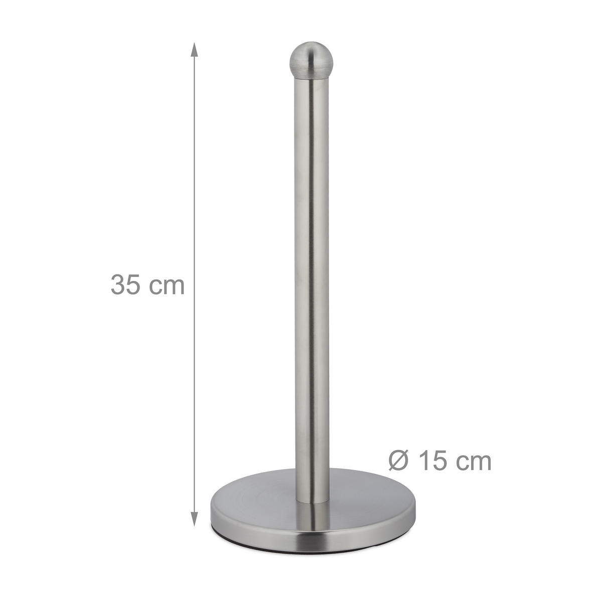 KÜCHENROLLENHALTER - Silberfarben, Metall (15/35/15cm) - Relaxdays