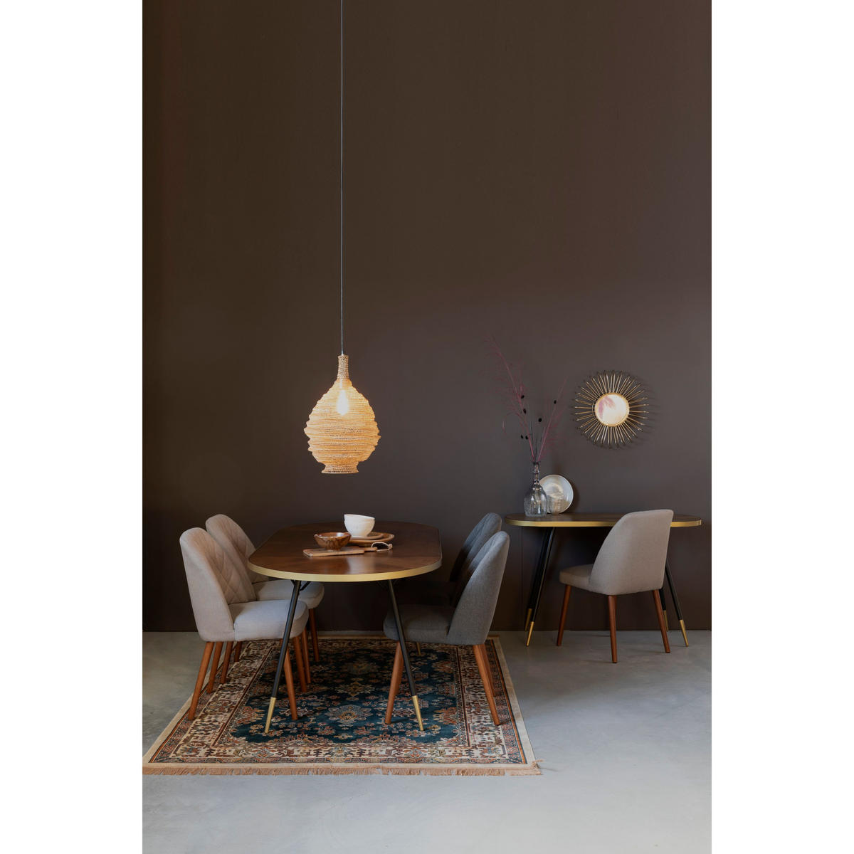 KONSOLENTISCH Denise Konsolentisch/Wandtisch 121x91 cm Holz Braun/ Gold - Multicolor, Holz (41/121/75cm) - Housecraft Living