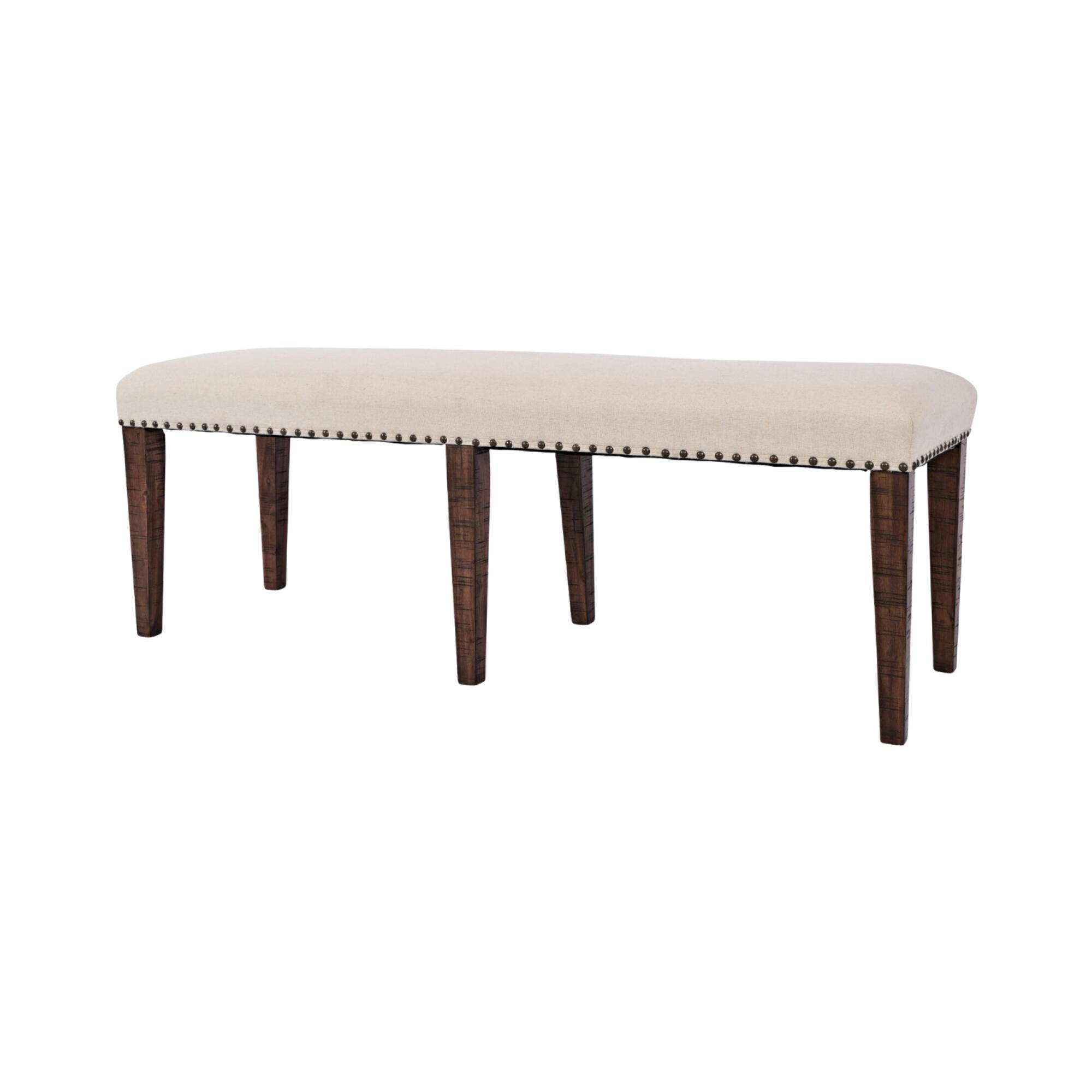 BANK AVOLA Beige 132x49x50 cm - Beige, Holz (132/50/49cm) - FURNLUX