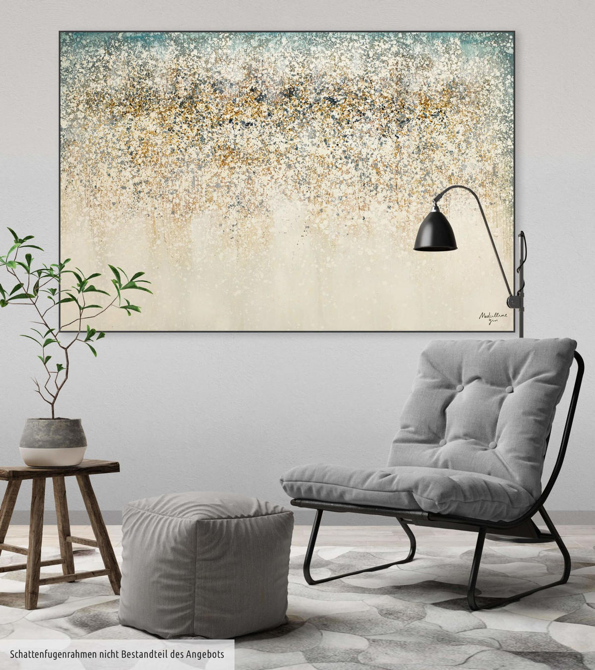 ÖLGEMÄLDE 120/80 cm - Blau/Beige, Holz/Textil (120/80cm) - KUNSTLOFT