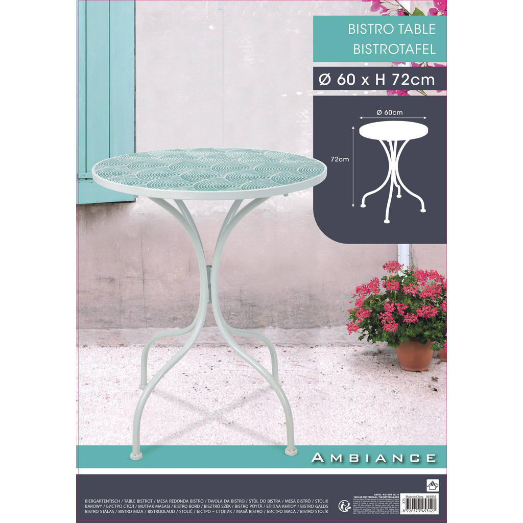 Thumbnail - Balkontisch, Mehrfarbig, Metall, 60x72x60 cm, Balkonmöbel, Balkontische