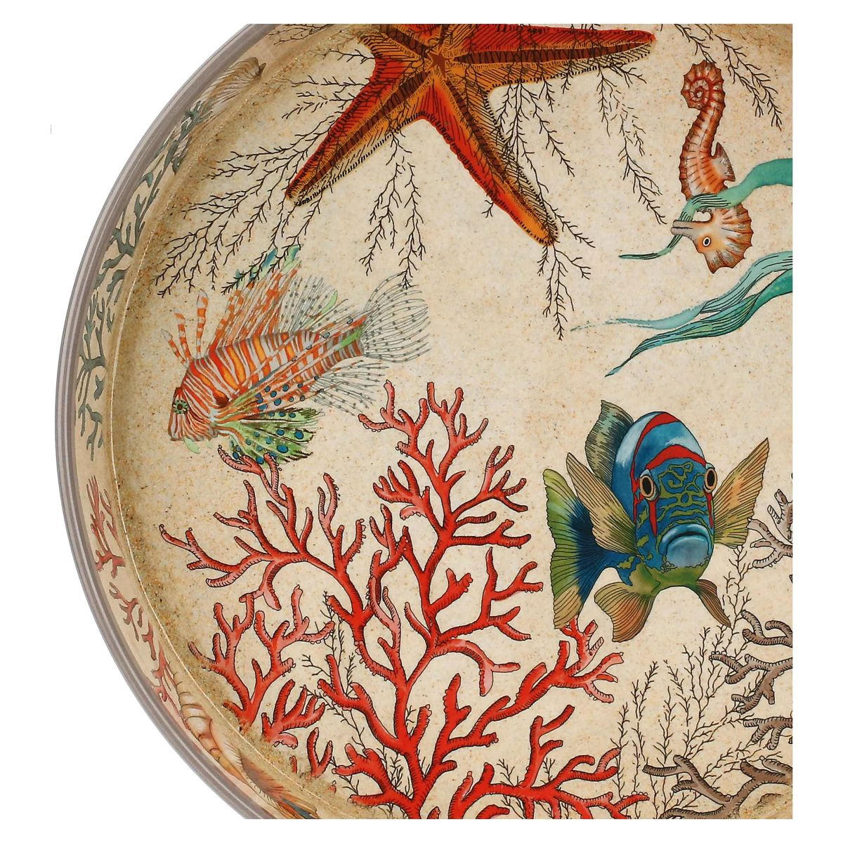 SERVIERTABLETT Ø 35 cm Sea Life - Multicolor, Kunststoff (35/4/35cm) - Rose & Tulipani