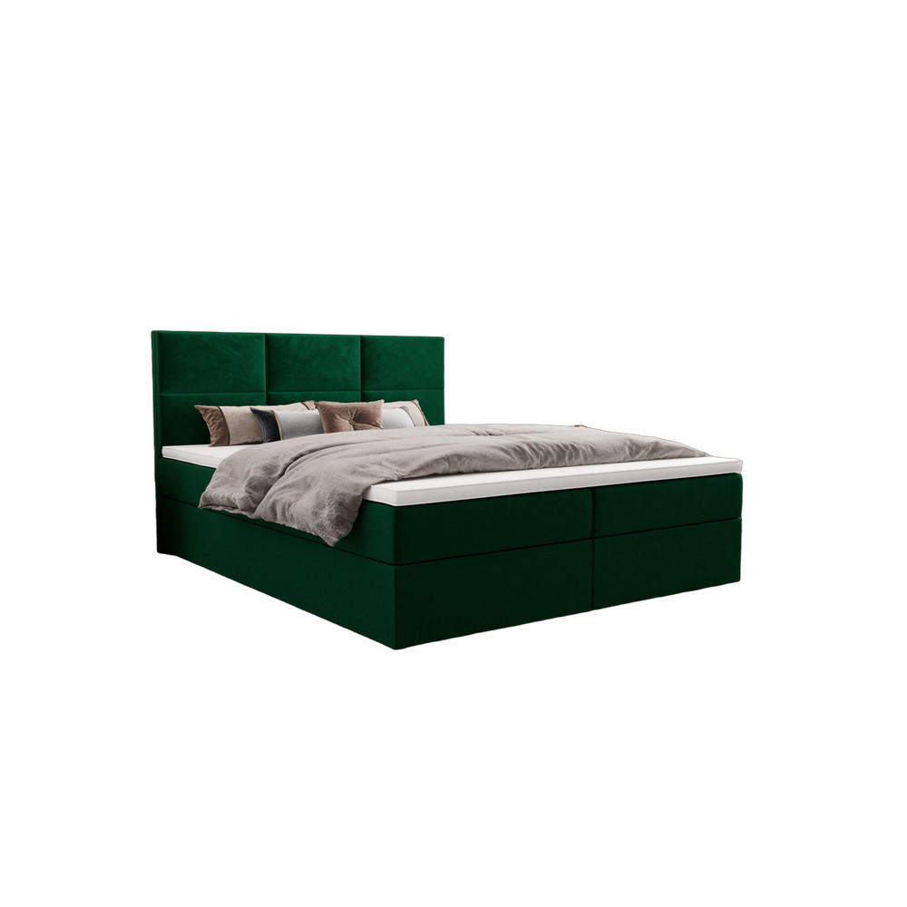 BOXBETT Mallorca Flaschengrün 180x200 cm - Waldgrün, Textil (180/200cm) - B&B Home