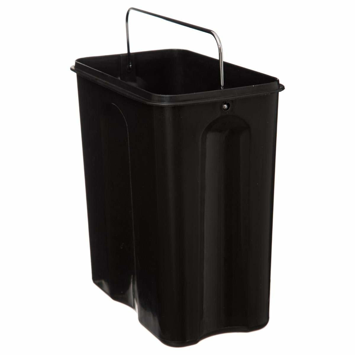 BADEZIMMER-MÜLLEIMER aus Metall in schwarz matt 5 l 14,5/28,2/30,5 cm - Schwarz, Metall (28.2/30.5/14.5cm) - 5five Simply Smart