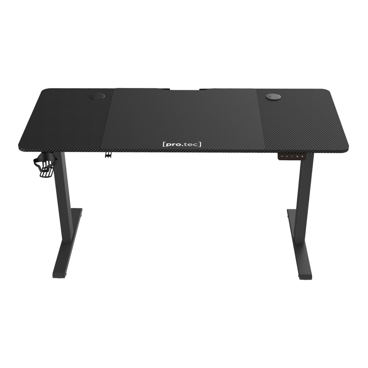 COMPUTERTISCH Stryn - Schwarz Hochglanz, Metall (60/140/117cm) - pro.tec