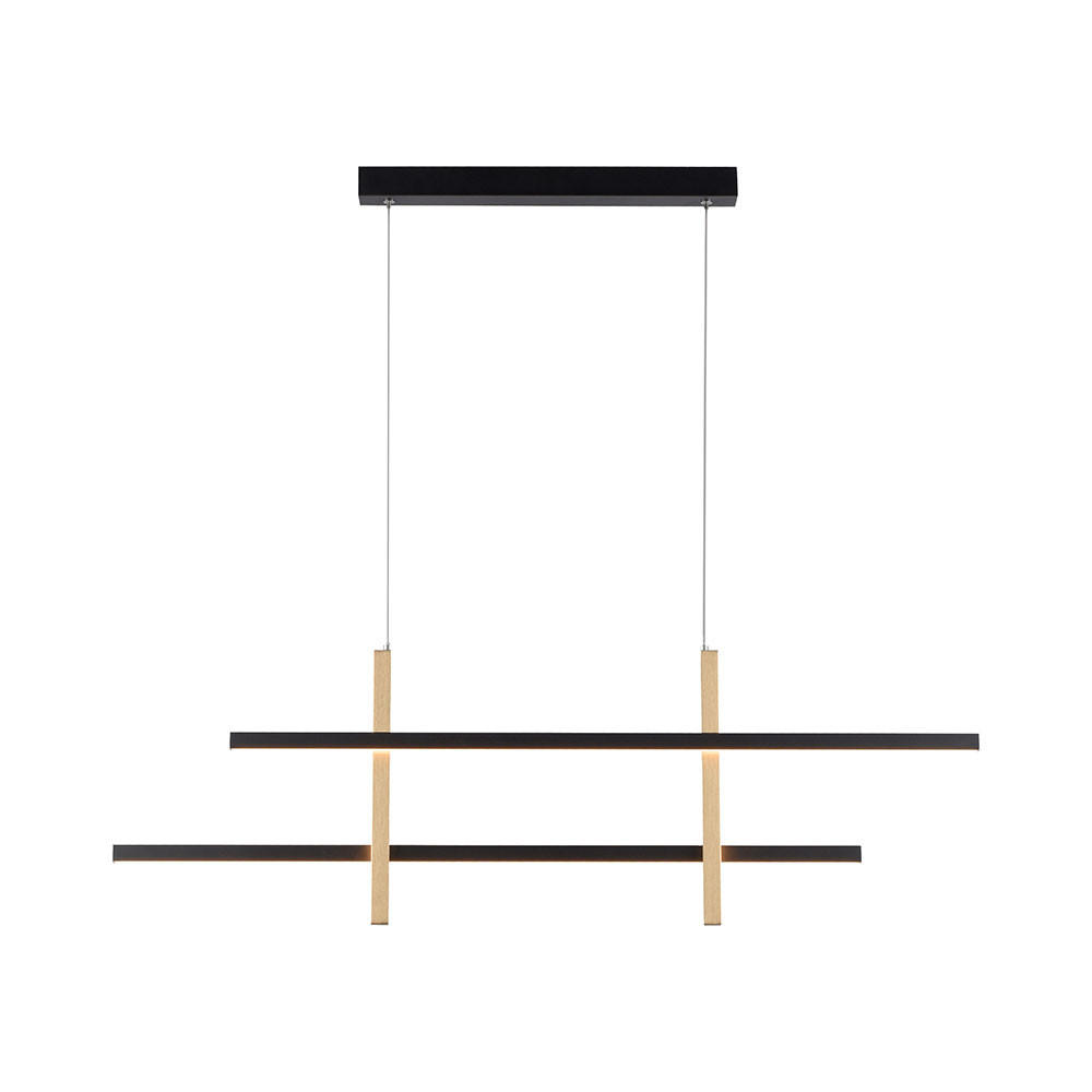 LED HÄNGELEUCHTE Metall Schwarz - Schwarz, Metall (109.5/6/120cm)