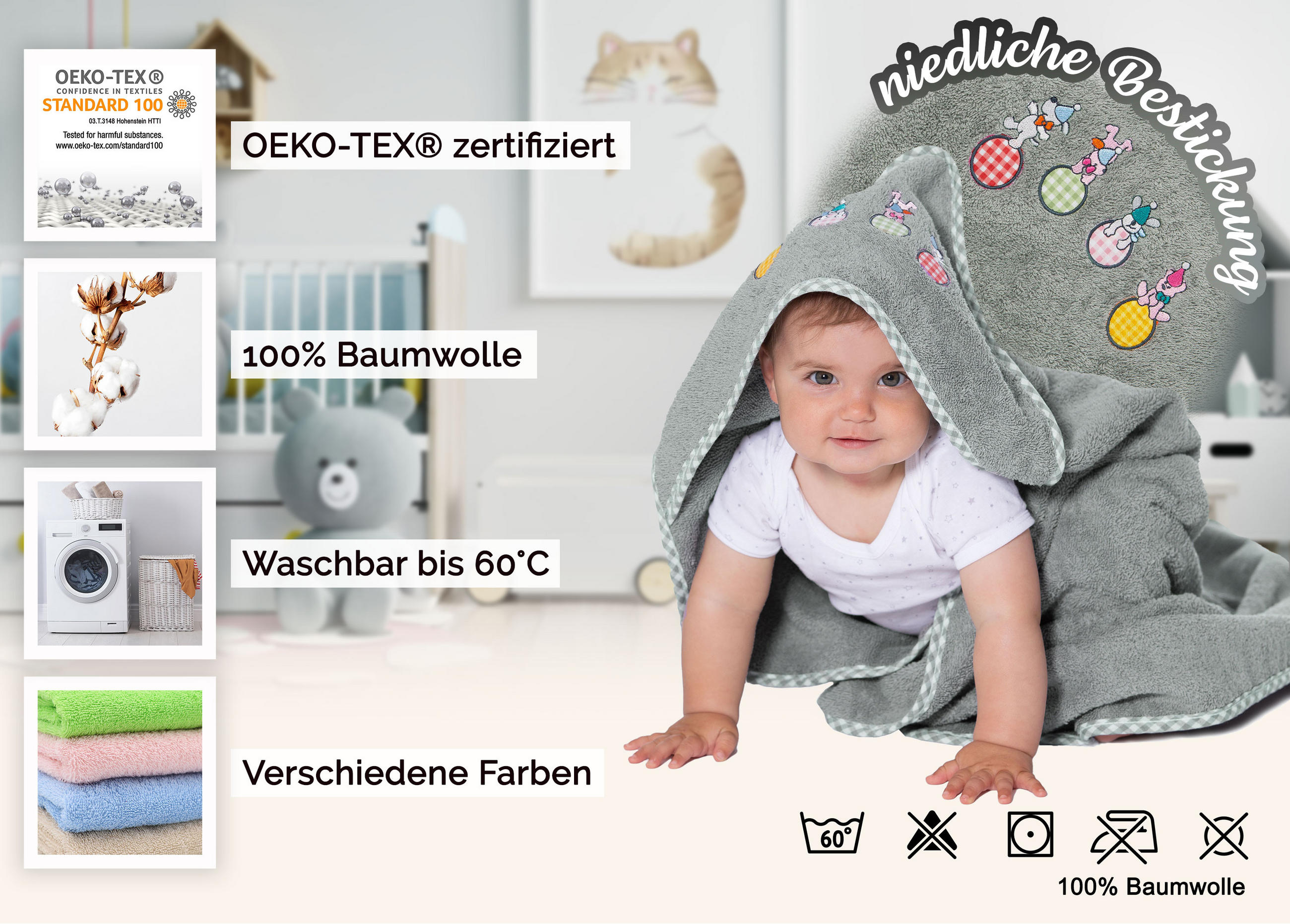 HANDTÜCHER, 100x100 cm, 100% Baumwolle, Grau - Grau, Textil (100/100cm) - Zollner