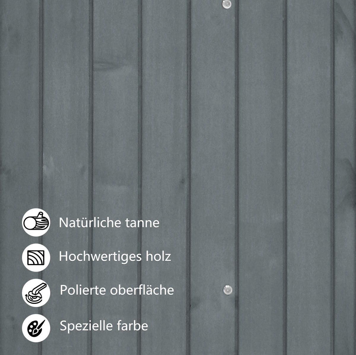 GARTENSCHRANK 124/46/174 cm mit 2 Ablagen und großem Stauraum aus Tannenholz, Grau - Grau, Holz (46/174/124cm) - Redom