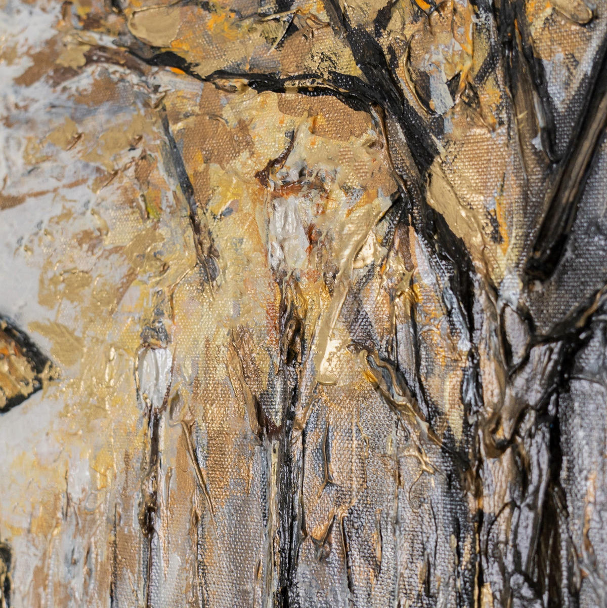 GEMÄLDE Regnerischer Spaziergang Schattenfugenrahmen Schwarz 70x50 cm - Schwarz, Holz (70/50cm) - YS-art gallery
