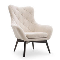 SESSEL Creme Lisa Caro Auf Holzbeinen - Ecru, Textil (88/108/88cm) - Sepro Meble