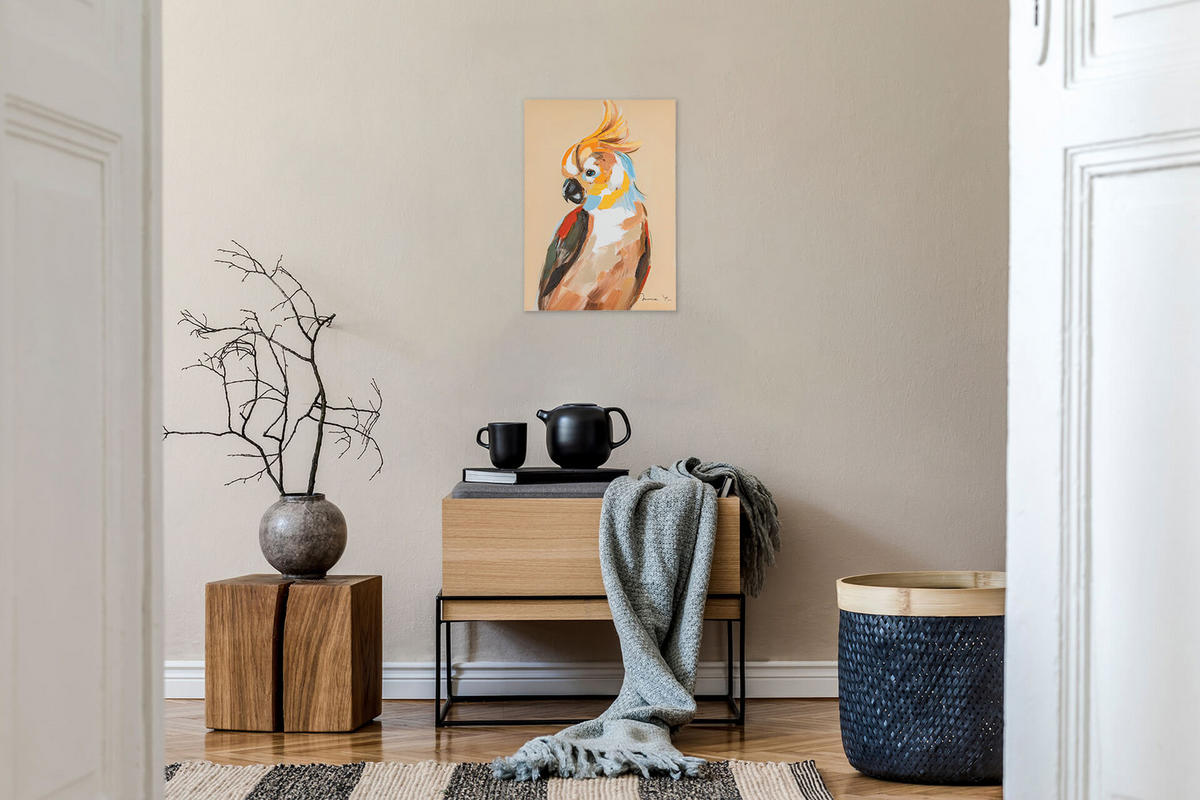 RUČNE MAĽOVANÝ AKRYLOVÝ OBRAZ 50/70 cm, viacfarebný, figurálny motív - viacfarebná, drevo/textil (50/70cm) - KUNSTLOFT