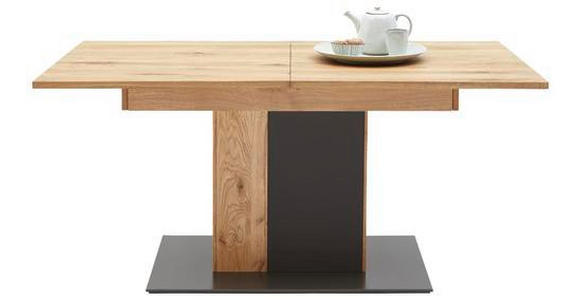 ESSTISCH in Holz 160-200/90/75,4 cm - Eichefarben/Anthrazit, Natur, Glas/Holz (160-200/90/75,4cm) - Waldwelt
