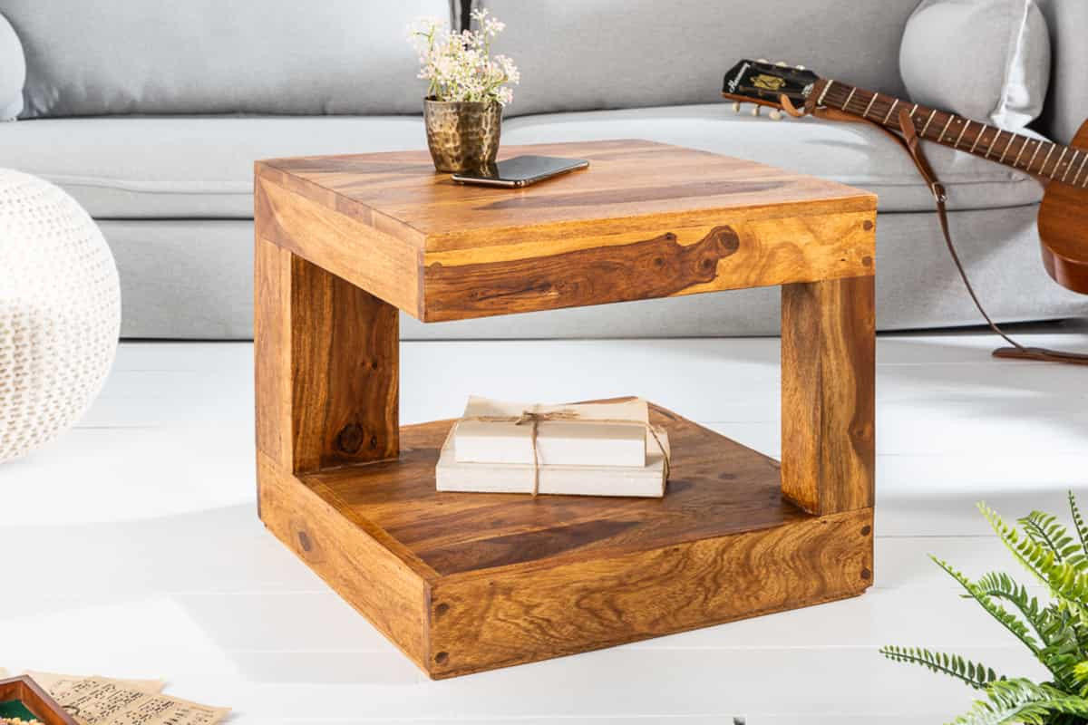 COUCHTISCH GIANT Sheesham rechteckig Natur 45cm - Braun, Holz (45/45/40cm) - riess-ambiente