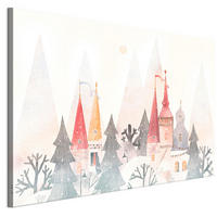 LEINWANDBILD Winter 90x60 cm - Weiß, Holz (90/60cm) - LUMASOUL