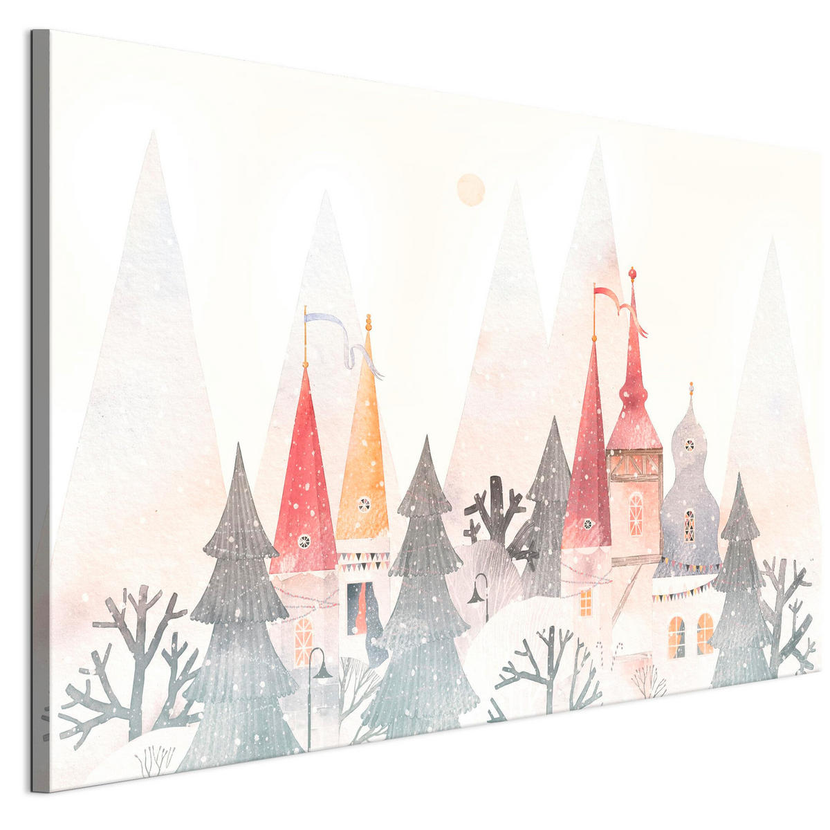 LEINWANDBILD Winter 90x60 cm - Weiß, Holz (90/60cm) - LUMASOUL