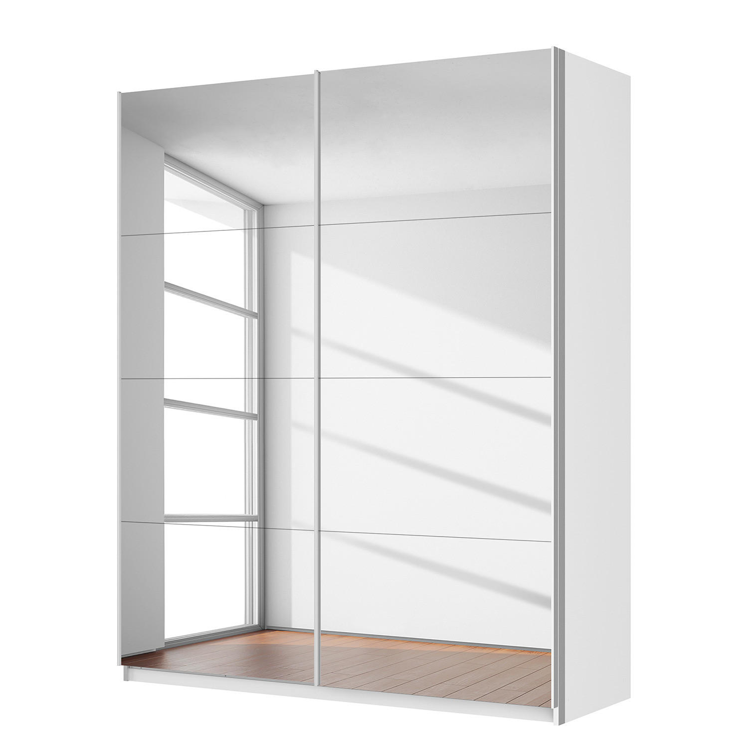 SCHWEBETÜRENSCHRANK - Weiß, Glas/Holzwerkstoff (181/222/68cm) - home24