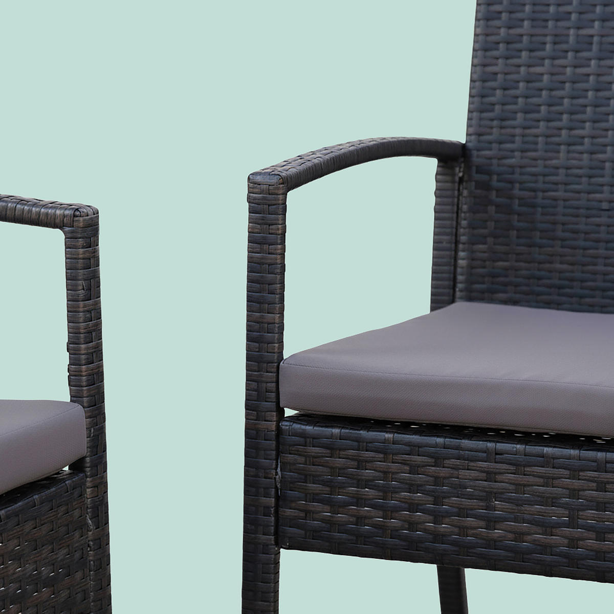 4-TLG.GARTENMÖBEL-SET - Schwarz, Glas/Kunststoff - Relaxdays