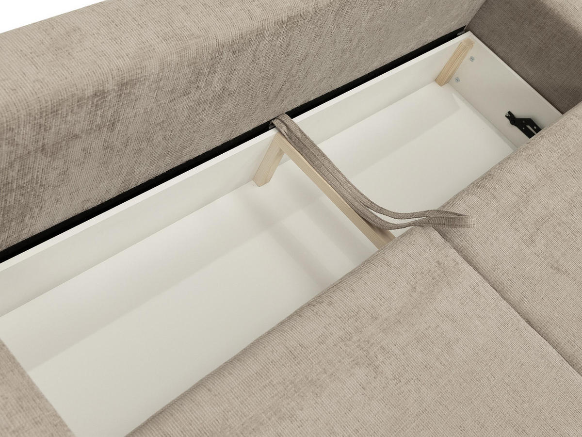 SCHLAFSOFA Bella - Creme/Schwarz, Holz/Kunststoff (240/85/95cm) - MIRJAN24