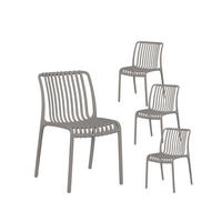 GARTENSTUHL Ollie Grau 45 cm x 78 cm 4er-Set - Grau, Kunststoff (45/78/62cm) - Klast Home