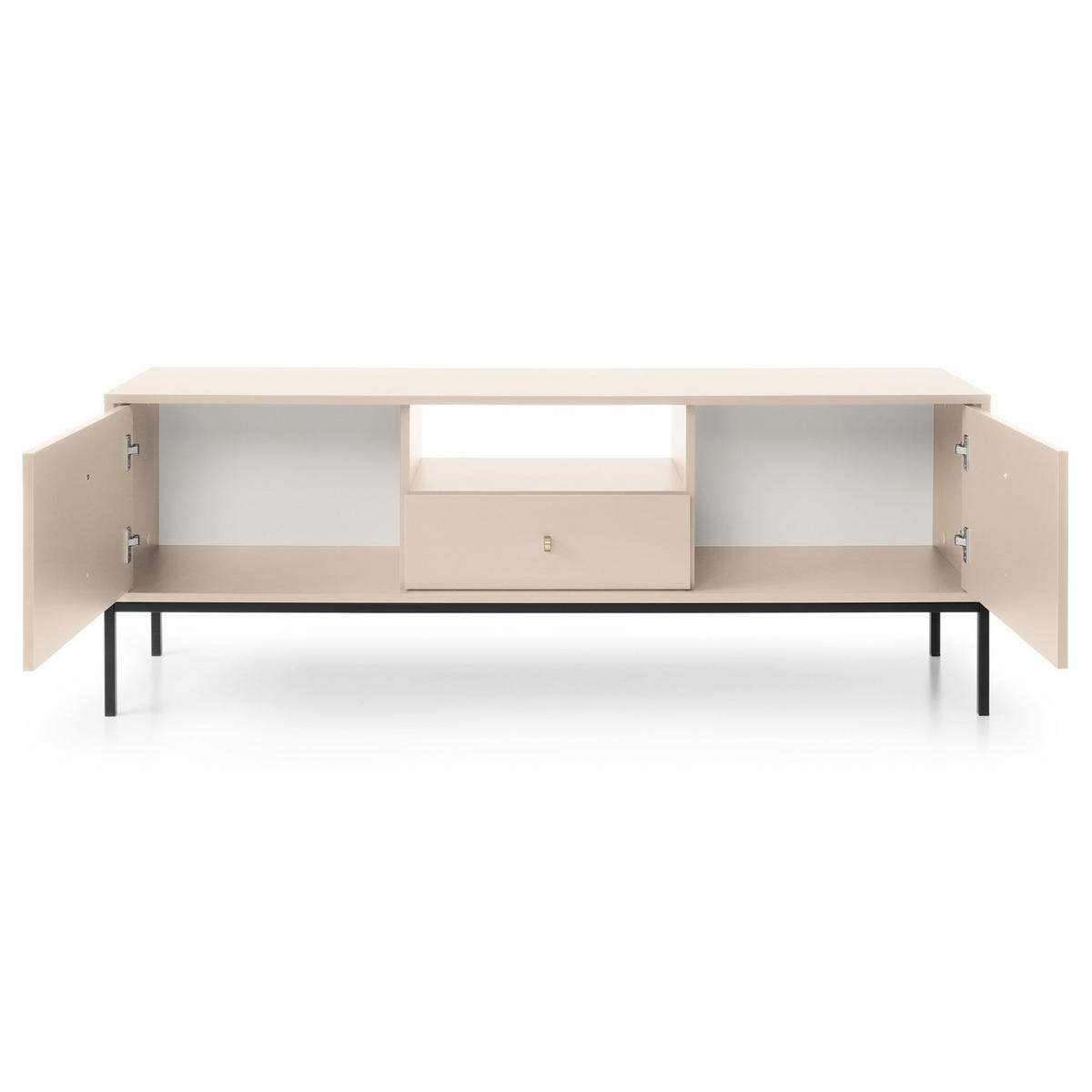 TV-LOWBOARD Monne Beige 153 cm - Beige/Goldfarben, Holzwerkstoff/Metall (153.4/56.2/39cm) - Selsey