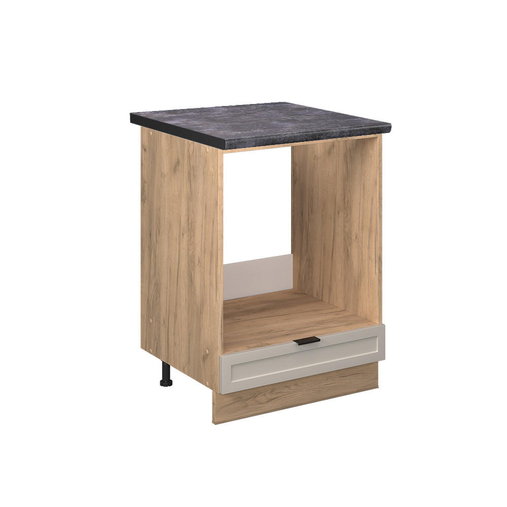 HERDUMBAUSCHRANK Fame-Line GrauBeige 60 cm, AP Anthrazit - Greige/Eiche Wotan, Holzwerkstoff (60/82/60cm) - Vicco