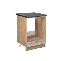 HERDUMBAUSCHRANK Fame-Line GrauBeige 60 cm, AP Anthrazit - Greige/Eiche Wotan, Holzwerkstoff (60/82/60cm) - Vicco