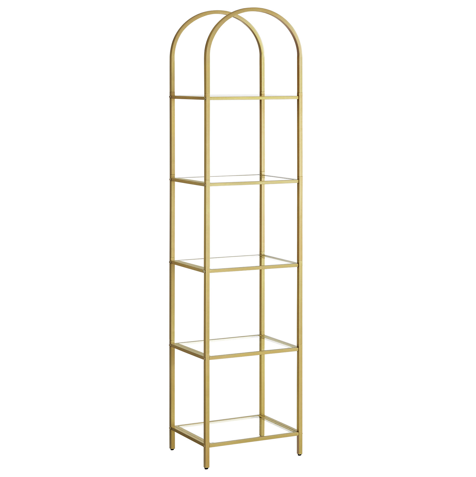 BÜCHERREGAL Binni - Goldfarben, Glas (30/183/40cm) - VASAGLE