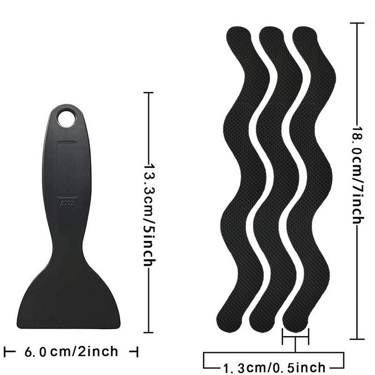 ANTI-RUTSCH-STREIFEN fürs Badezimmer – 1,3 x 18 cm, 48 Stück, Schwarz - Schwarz, Kunststoff (13/1.3/2cm)