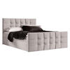 BOXBETT Ambusio 140/200 cm in Beige – mit Bettkasten und Topper - Beige/Schwarz, Holz/Holzwerkstoff (140/200cm) - AX Living