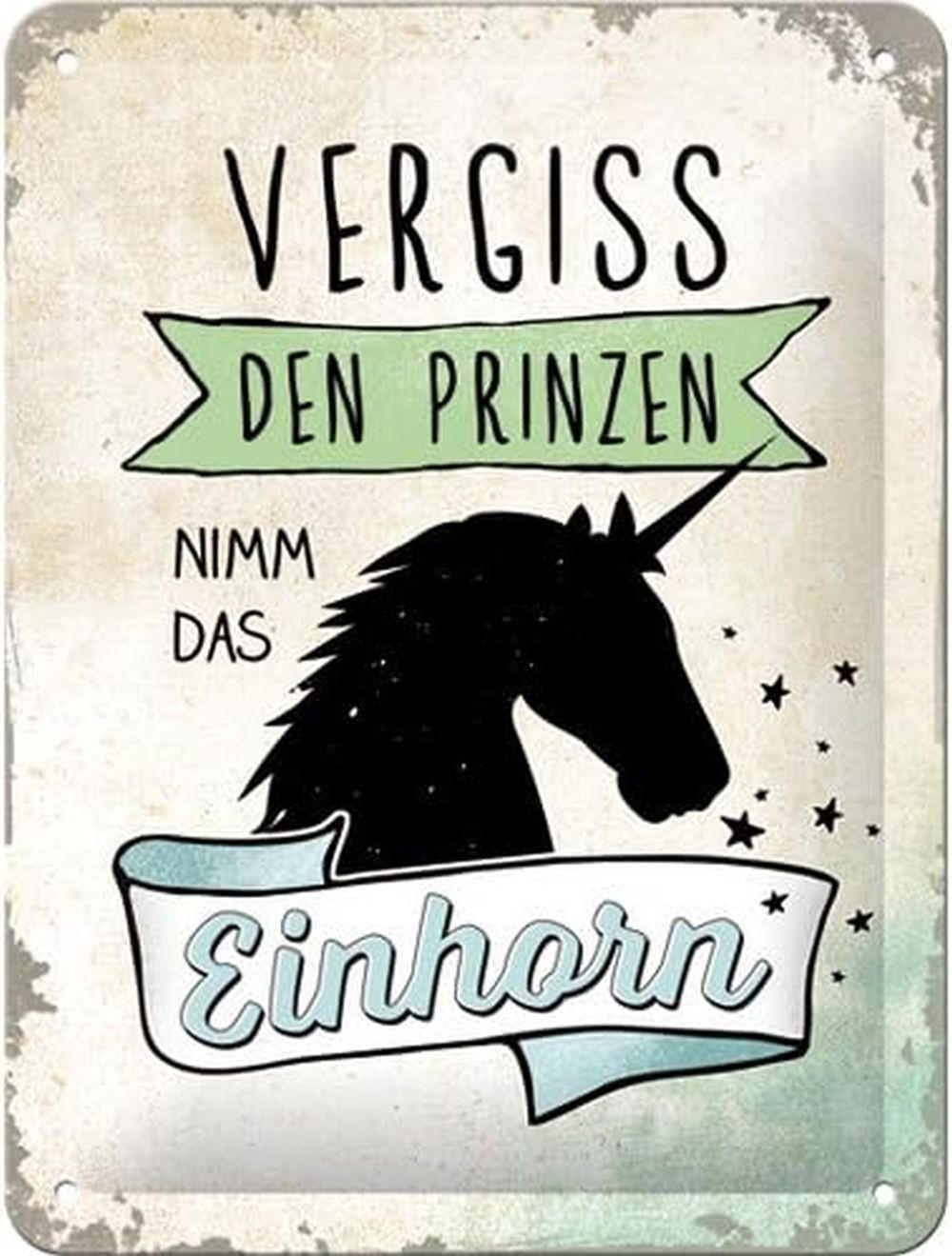 BLECHSCHILD 15/20 cm Vergiss den Prinzen ... - Multicolor, Metall (15/20/0.5cm) - Nostalgic-Art