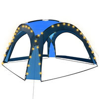PARTYZELT Mit Led Und 4 Seitenwänden 3.6/3.6/2.3 M Blau - Blau, Textil (360/230/360cm) - vidaXL