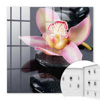 SCHLÜSSELBOX Weiß 30x30 cm – Türöffnung nach rechts - Orchideensteine - Schwarz, Metall (30/30/5cm) - TULUP