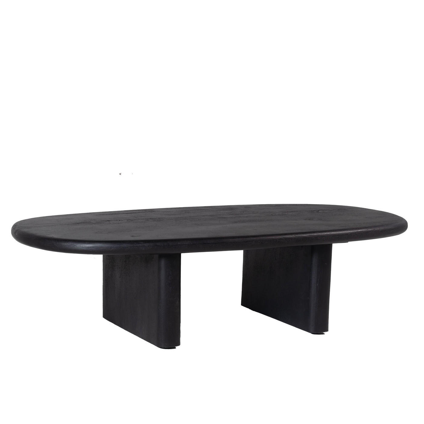 COUCHTISCH oval aus Mangoholz 130cm, schwarz - Schwarz, Holz (130/65/33cm) - Giga Meubel